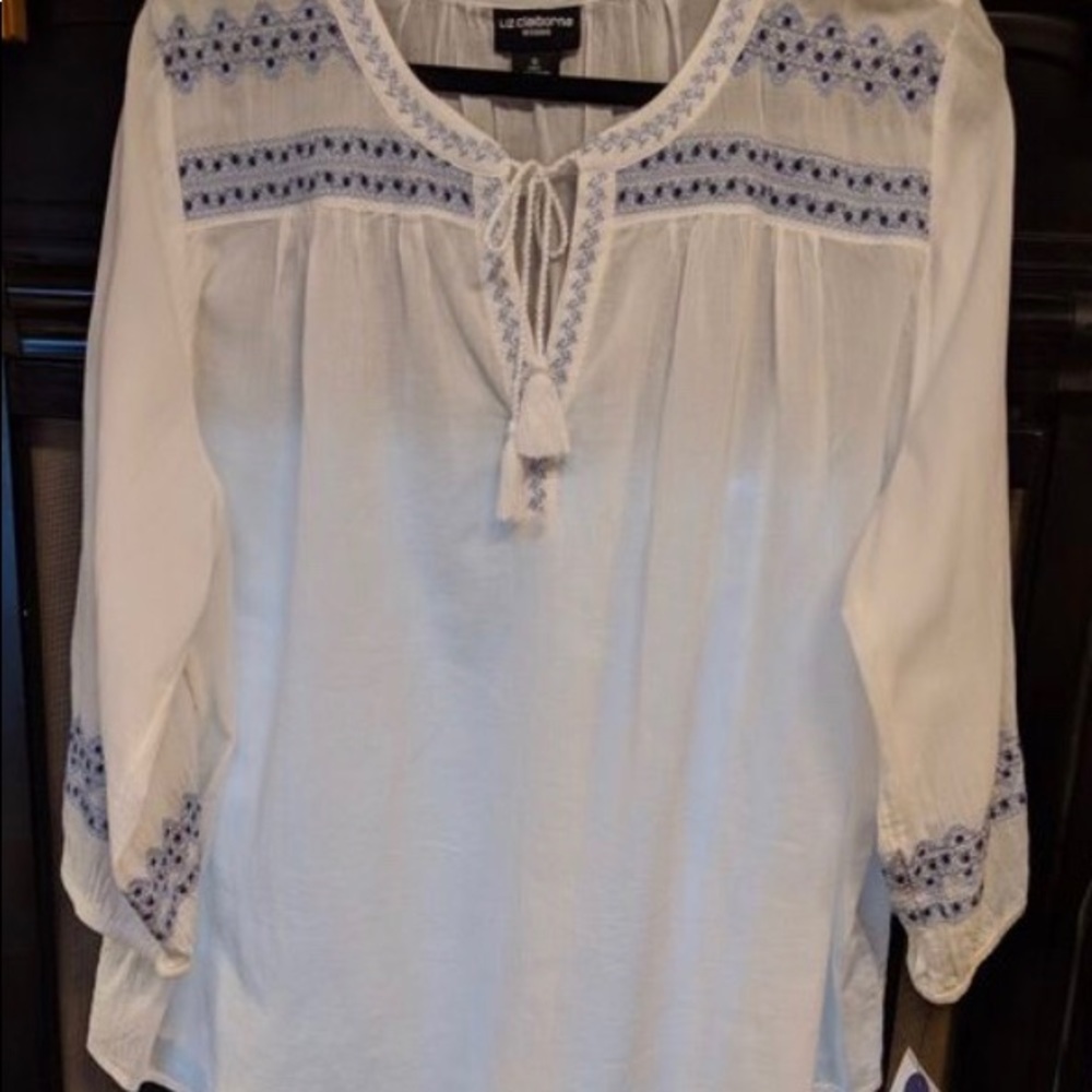 Liz Claiborne Peasant Top